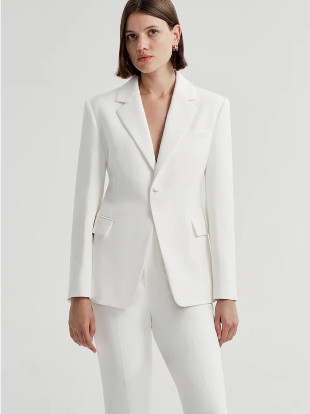 AKIRA White Single-Button Tailored Blazer